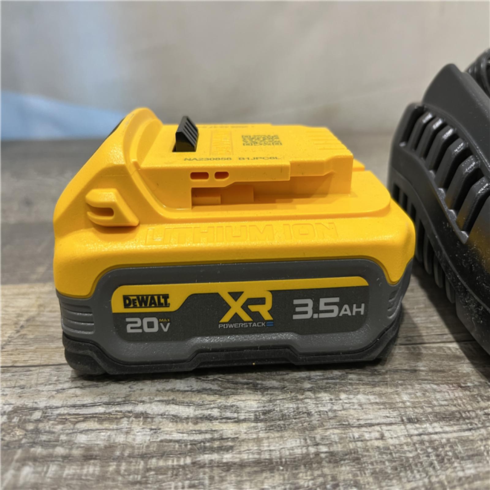 AS-IS DEWALT 20V MAX XR POWERSTACK Lithium-Ion Battery Starter Kit with 3.5Ah Battery and Charger