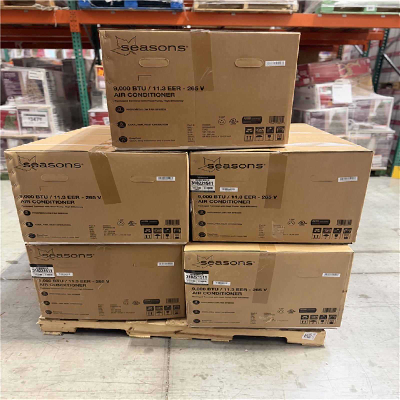 DALLAS LOCATION- Seasons 9000 BTU Air Conditioner PALLET (5 UNITS)