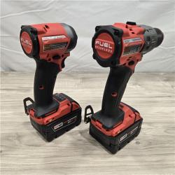 AS-IS MILWAUKEE FUEL 18V Lithium-Ion Brushless Cordless Hammer Drill and Impact Driver Combo Kit (2-Tool) with 2 Batteries