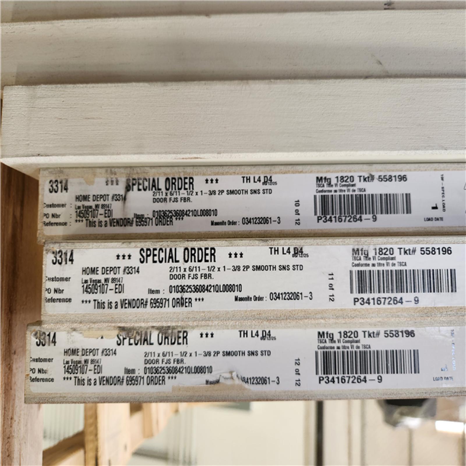 Phoenix Location Masonite 30 in. x 80 in. No Panel Primed White Smooth Flush Hardboard Hollow Core Composite Interior Door Slab (22-Doors