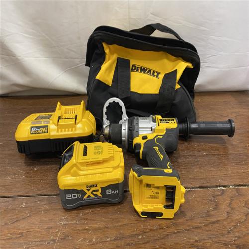 AS-IS DEWALT 20V XR Lithium-Ion Cordless Hammer Drill Kit with 8.0 Ah Battery, Charger and Kit Bag