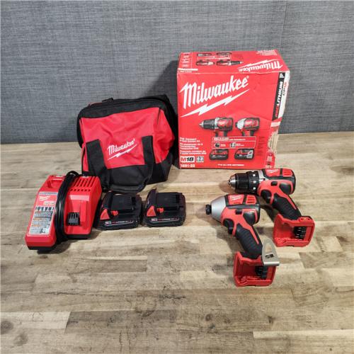 HOUSTON LOCATION - AS-IS Milwaukee 18V Cordless Brushed 2-Tool Drill/Driver and Impact Driver Kit