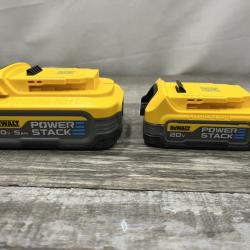 AS-IS DEWALT 20V MAX XR POWERSTACK Lithium-Ion Battery Starter Kit with 5.0Ah and 1.7Ah Batteries and Charger