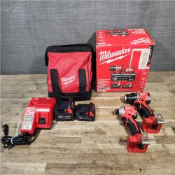 HOUSTON LOCATION - AS-IS M18 18-Volt Lithium-Ion Brushless Cordless Compact Hammer Drill/Impact Combo Kit (2-Tool) with (2) Batteries  Bag