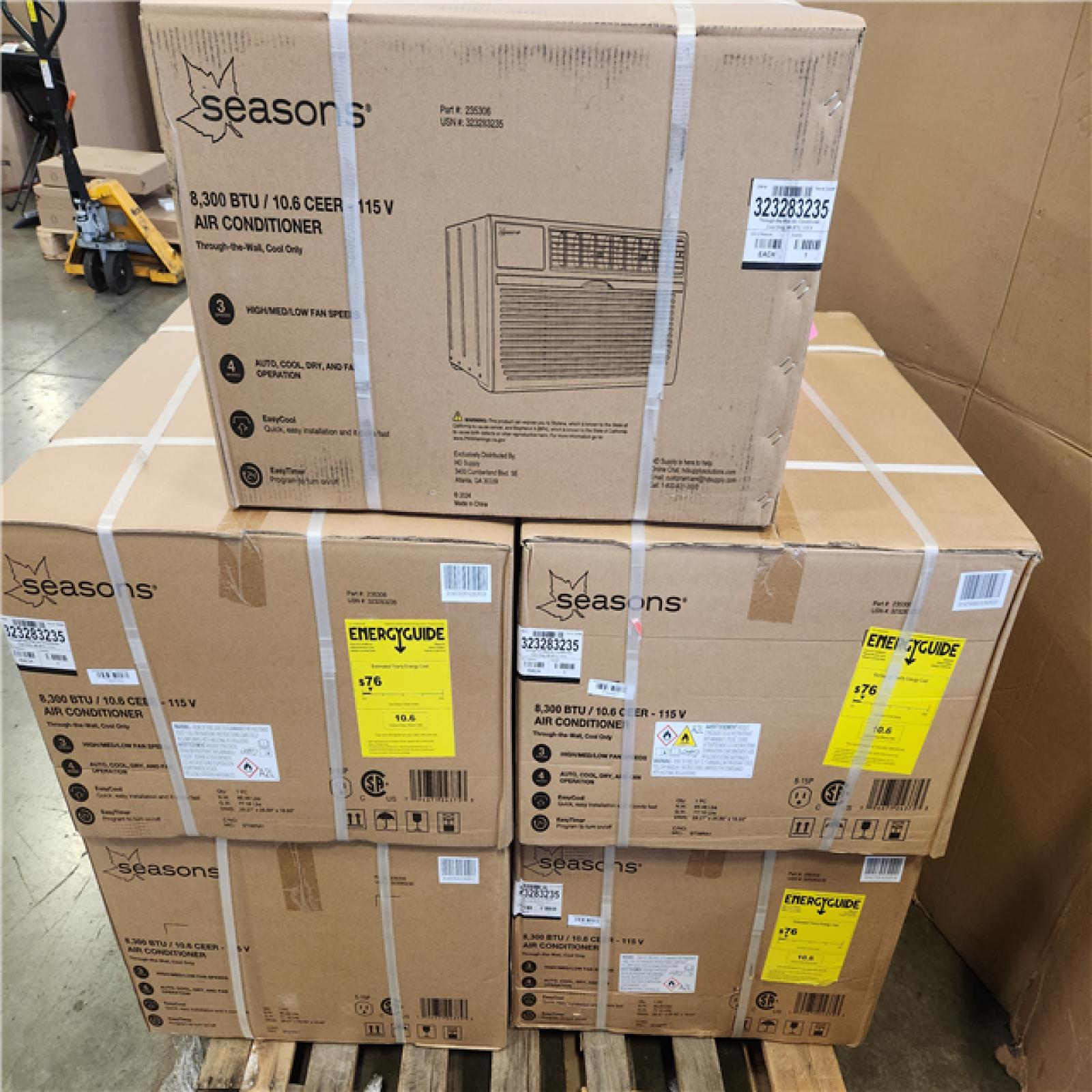 Phoenix NEW SEASONS 8 300 BTU 115-Volt Through-the-Wall Cool-Only Air Conditioner Pallet of 5