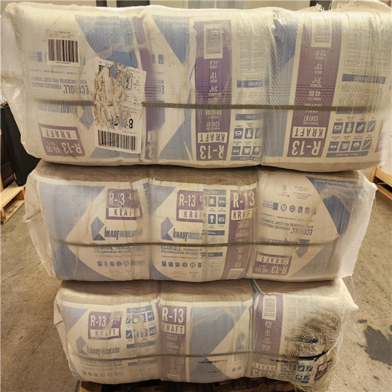 Phoenix Location Knauf Insulation R-13 EcoRoll Kraft Faced Fiberglass Insulation Roll 15 in. x 32 ft. x 3-1/2 in. Pallet (36 -Rolls)