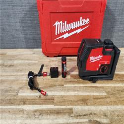 HOUSTON LOCATION - AS - IS Milwaukee 100 ft. REDLITHIUM Lithium-Ion USB Green Rechargeable Cross Line Laser Level with Charger