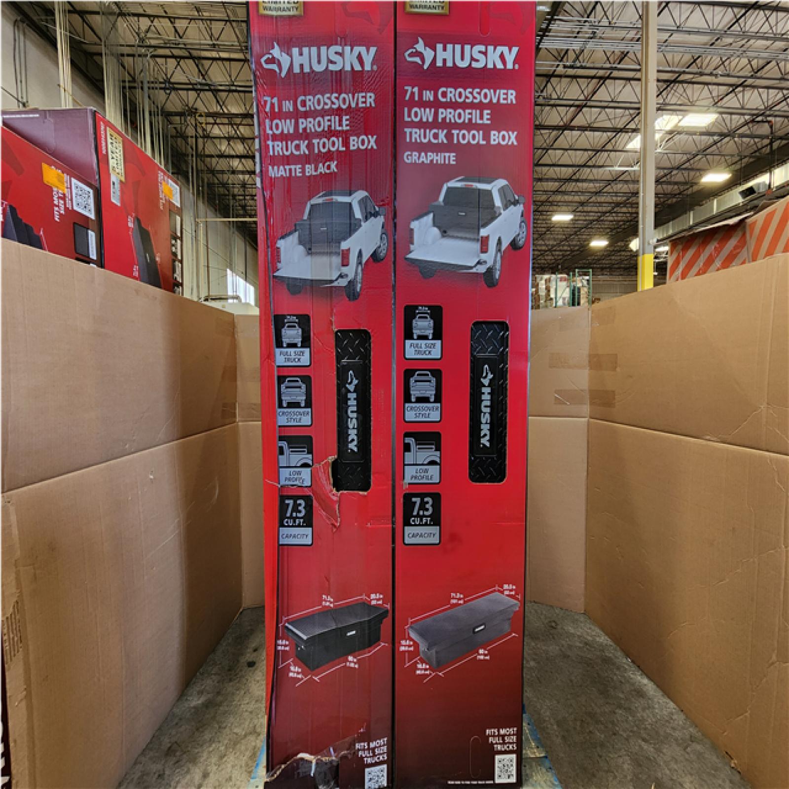 Phoenix NEW Husky 71 in. Crossover Truck Tool Box in Aluminum, w/ Low Profile for Full Size Trucks, in Graphite Pallet of 4