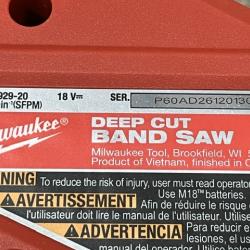 AS-IS Milwaukee FUEL 18V Lithium-Ion Brushless Cordless Deep Cut Band Saw (Tool-Only)