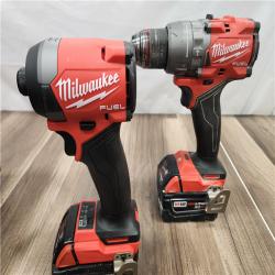 AS-IS  Milwaukee M18 FUEL 18V Lithium-Ion Brushless Cordless Hammer Drill and Impact Driver Combo Kit (2-Tool) with 2 Batteries