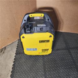 HOUSTON LOCATION - AS-IS CHAMPION 4500/3500-Watt Electric Start Gasoline/Propane Powered Dual Fuel Inverter Generator with Quiet Technology and CO Shield