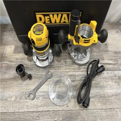 AS-IS DEWALT 2-1/4 HP Electronic Variable Speed Fixed Base and Plunge Router Combo Kit