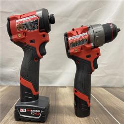 AS-IS Milwaukee FUEL 12-Volt Lithium-Ion Brushless Cordless Hammer Drill and Impact Driver Combo Kit