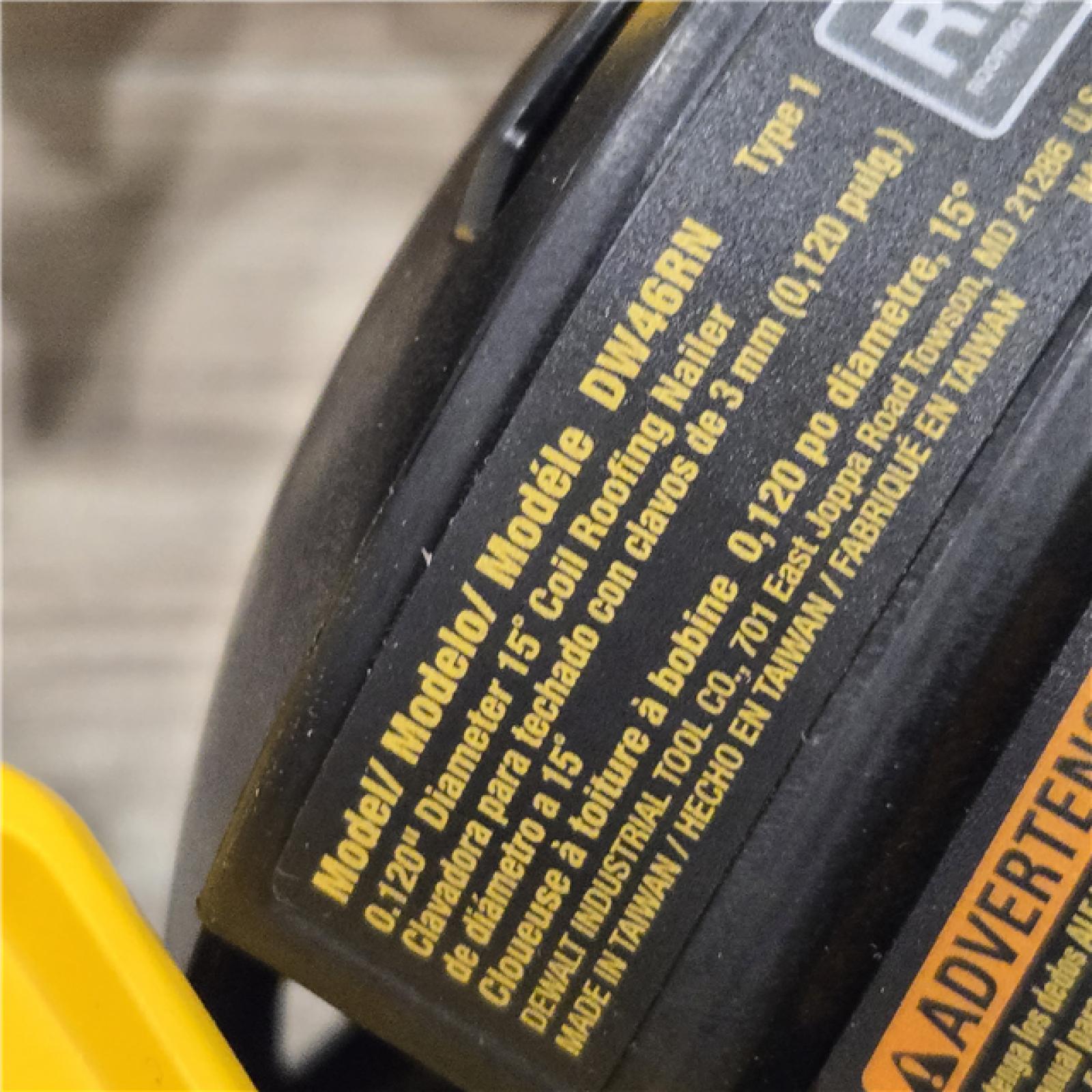 AS-IS DeWalt 1-3/4 in. 15 Degree Pneumatic Coil Roofing Nailer (Tool-Only)