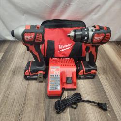 AS-IS- Milwaukee 18V Cordless Brushed 2-Tool Drill/Driver and Impact Driver Kit