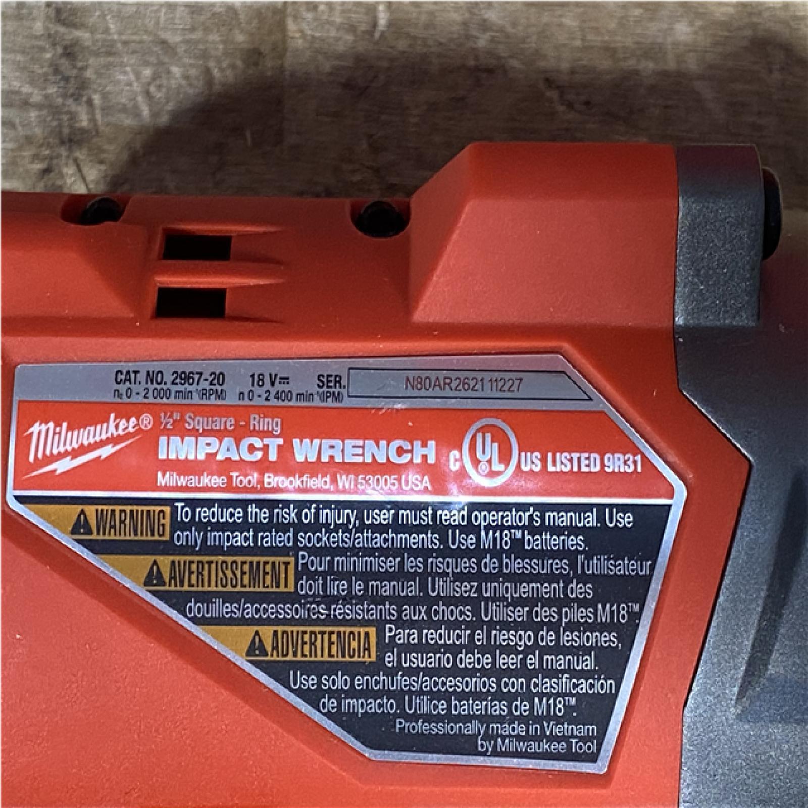 Houston Location AS-IS Milwaukee FUEL 18V Lithium-Ion Brushless Cordless 1/2 in. Impact Wrench with Friction Ring (Tool-Only)