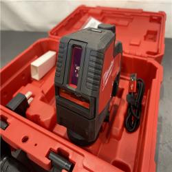 AS-IS - MILWAUKEE 100 Ft. REDLITHIUM Lithium-Ion USB Green Rechargeable Cross Line Laser Level Kit