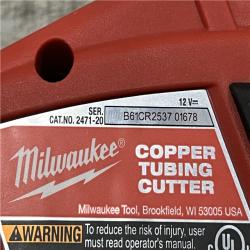 AS-IS Milwaukee 12V Lithium-Ion Cordless Copper Tubing Cutter (Tool-Only)