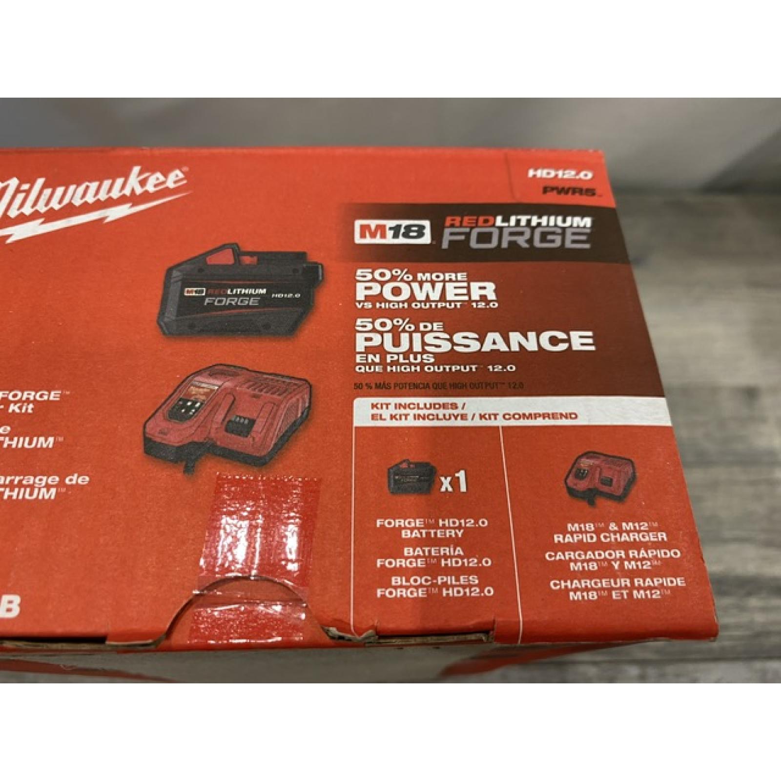 NEW - Milwaukee 18-Volt Lithium-Ion REDLITHIUM FORGE Starter Kit with 12. 0Ah Battery and Charger