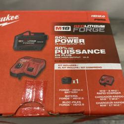 NEW - Milwaukee 18-Volt Lithium-Ion REDLITHIUM FORGE Starter Kit with 12. 0Ah Battery and Charger