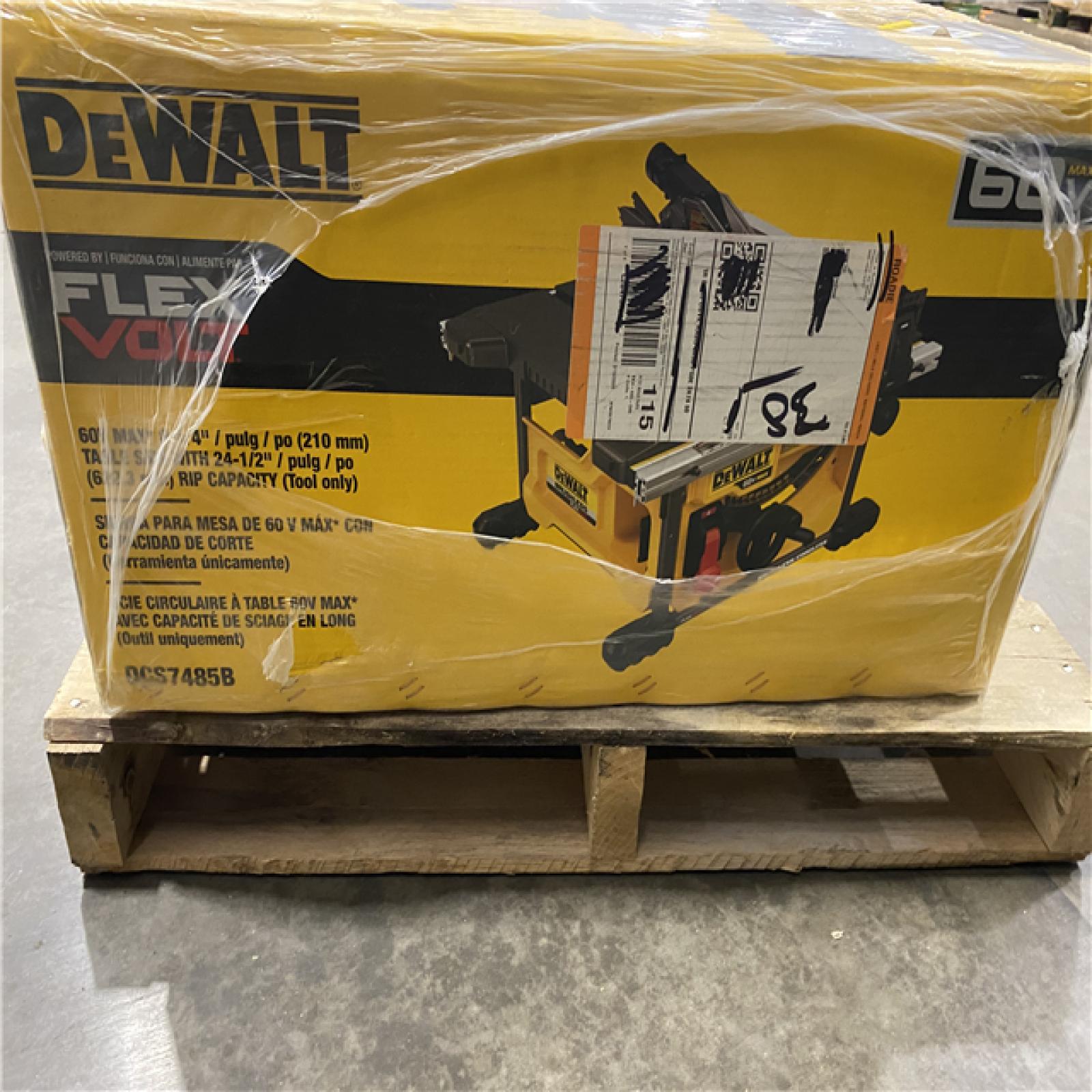 NEW-  DeWALT DCS7485B FLEXVOLT 60-Volt 8-1/4-Inch Adjustable Table Saw - Bare Tool