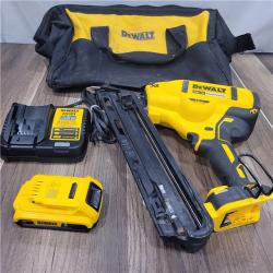 AS-IS DeWalt 20V MAX XR 15 Ga. Cordless 34 Deg Nailer Kit (Battery & Charger) 20 V
