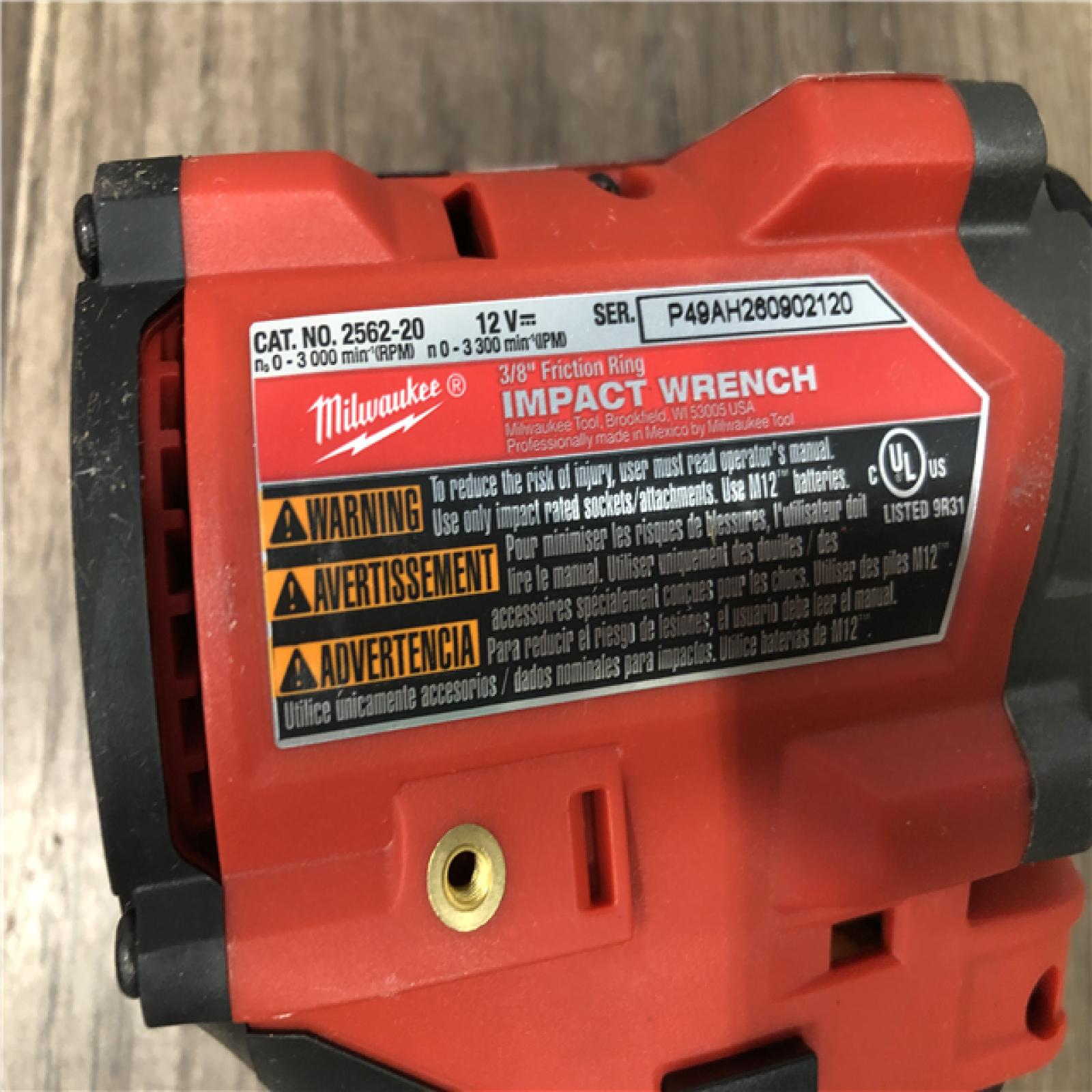 AS-IS Milwaukee FUEL 12V Lithium-Ion Brushless Cordless Stubby 3/8 in. Impact Wrench (Tool-Only)