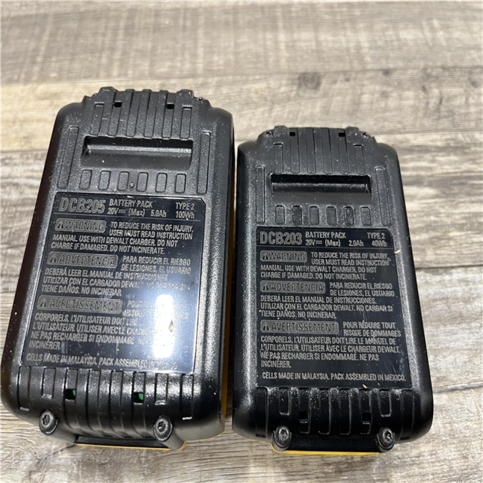 AS-IS DEWALT 20V MAX Lithium-Ion Battery Kit with 5.0Ah and 2.0Ah Battery and Charger