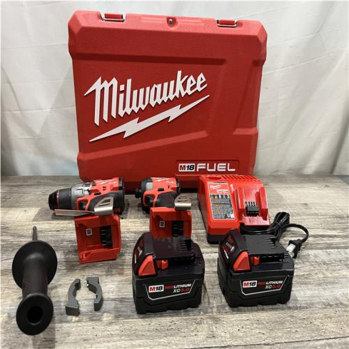 AS-IS Milwaukee FUEL 18V Lithium-Ion Brushless Cordless Hammer Drill and Impact Driver Combo Kit