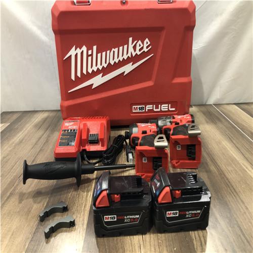AS-IS Milwaukee FUEL 18V Lithium-Ion Brushless Cordless Hammer Drill and Impact Driver Combo Kit