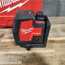 HOUSTON LOCATION - AS-IS Milwaukee 100 ft. REDLITHIUM Lithium-Ion USB Green Rechargeable Cross Line Laser Level Kit