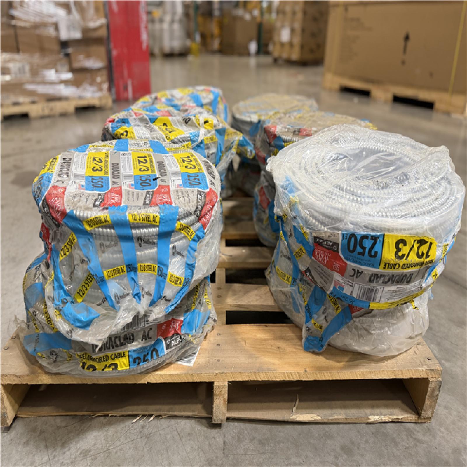 DALLAS LOCATION - Southwire 250 ft. 12/3 600-Volt Duraclad Type BX/AC SA Light-Weight Steel Armored Cable Coil PALLET-(12 UNITS)