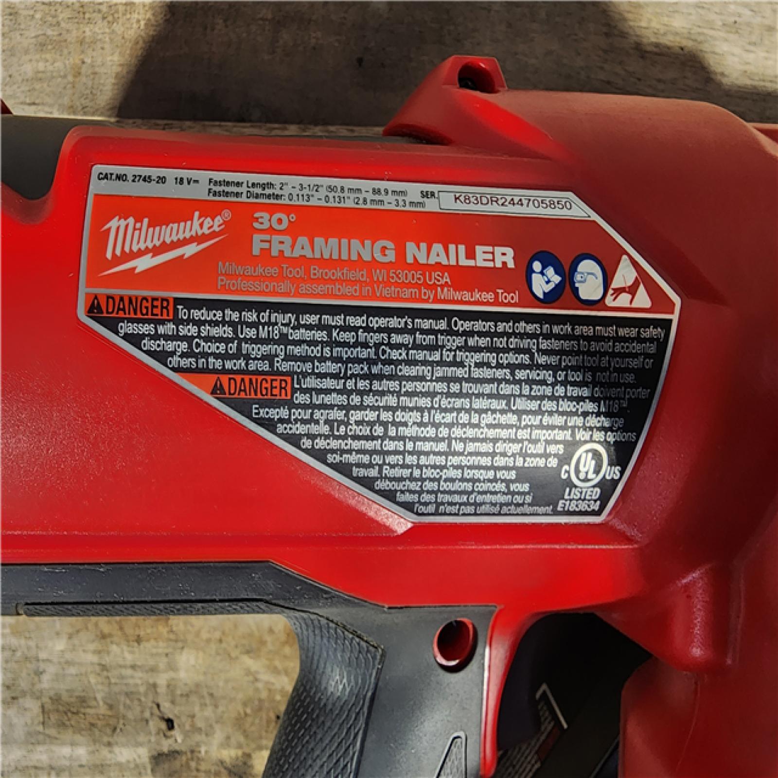 HOUSTON LOCATION - AS-IS M18 FUEL 3-1/2 in. 18-Volt 30-Degree Lithium-Ion Brushless Cordless Framing Nailer (Tool-Only)
