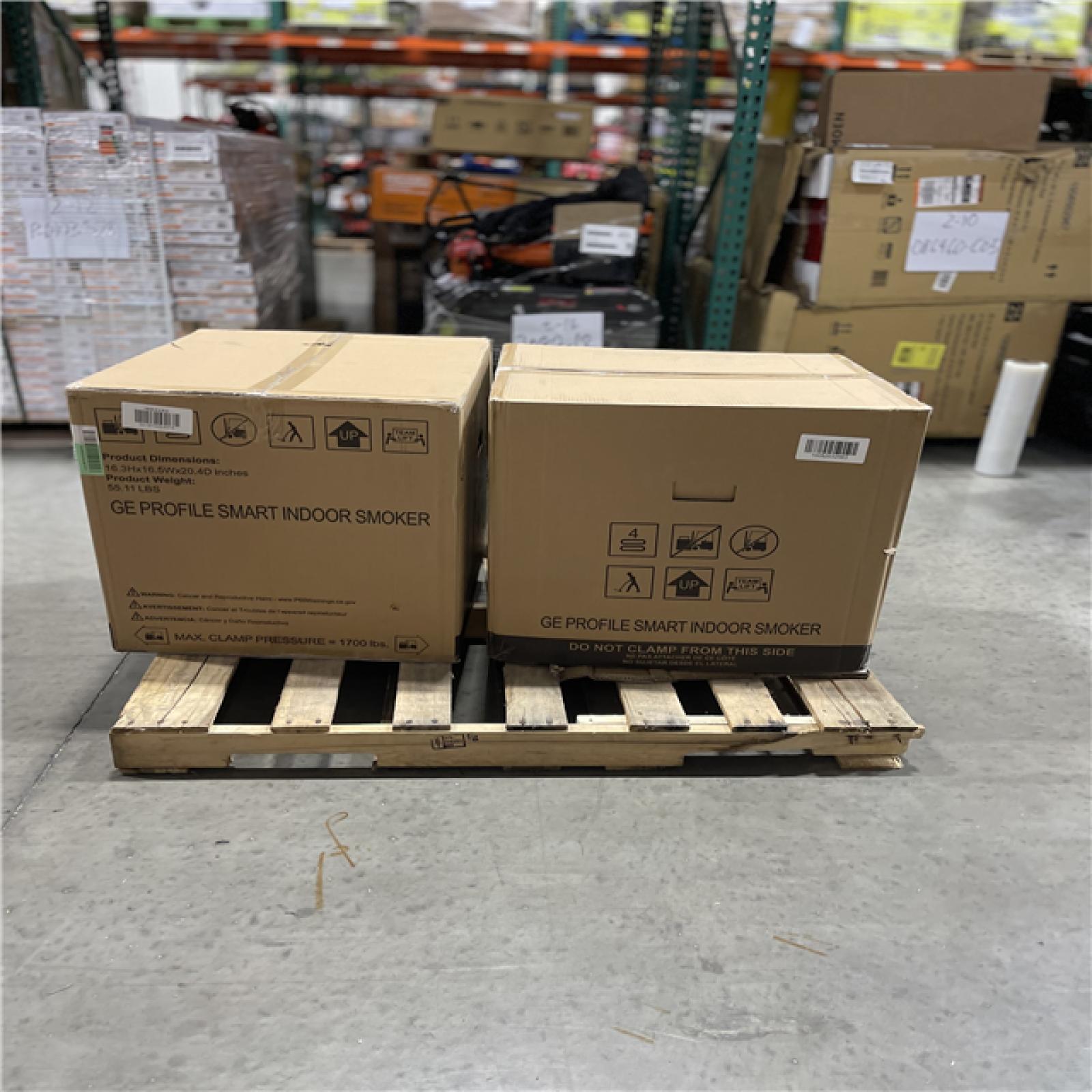 DALLAS LOCATION -AS-IS  GE Profile Smart Indoor Smoker with Active Smoke Filtration  5 Smoke Settings  Wood Pellet BBQ (2 UNITS)