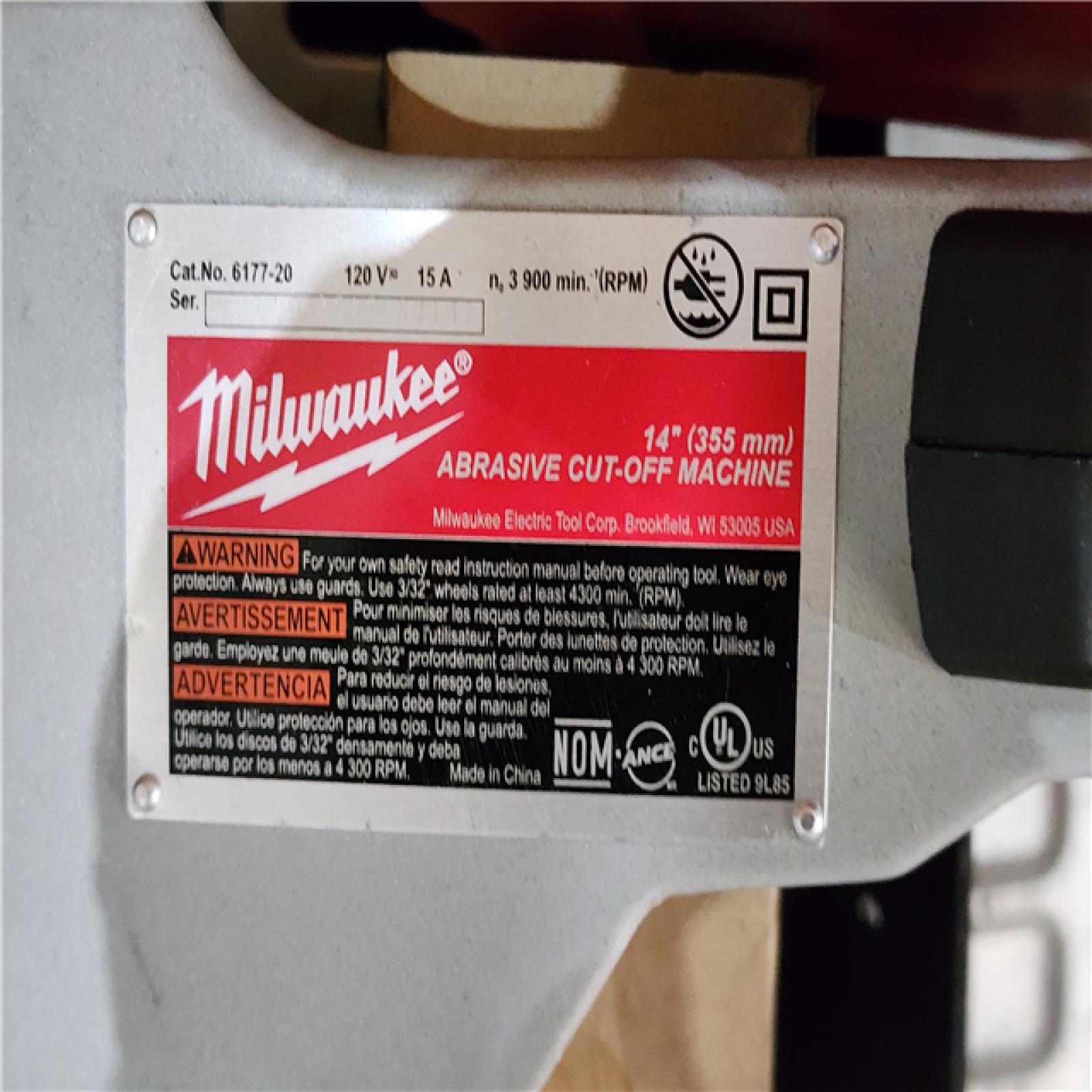 HOUSTON LOCATION - AS-IS Milwaukee 15 Amp Abrasive Chop Saw