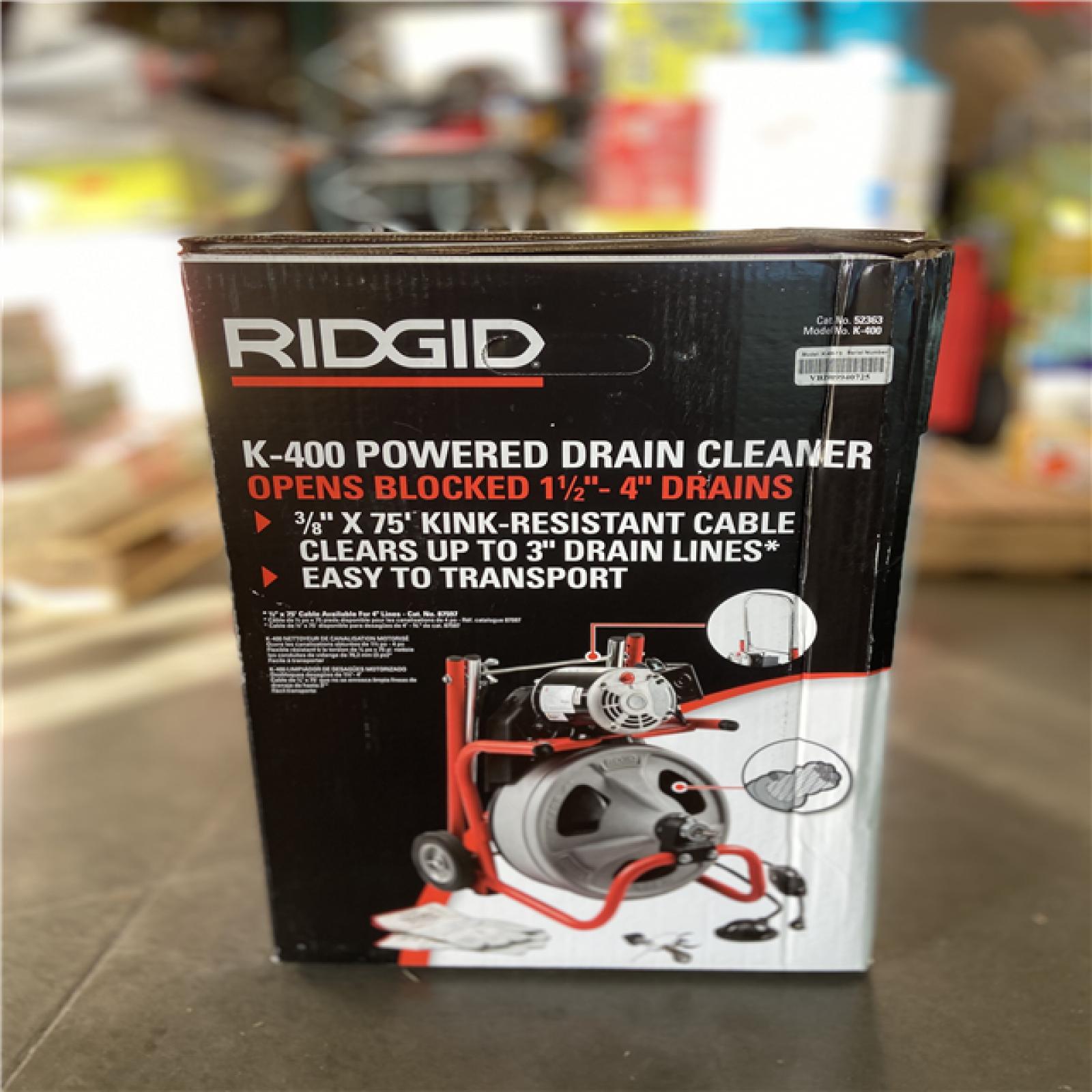 DALLAS LOCATION - RIDGID K-400 Drain Cleaning Snake Auger 120-Volt Drum Machine