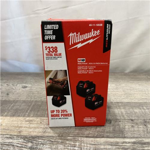 NEW - Milwaukee 18-Volt Lithium-Ion XC Extended Capacity 5.0 Ah Battery Pack (2-Pack)
