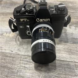AS-IS Canon FTb QL Black Paint 35mm SLR Film Camera with f/1.4 50mm