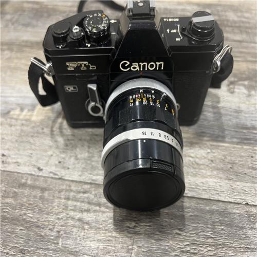 AS-IS Canon FTb QL Black Paint 35mm SLR Film Camera with f/1.4 50mm