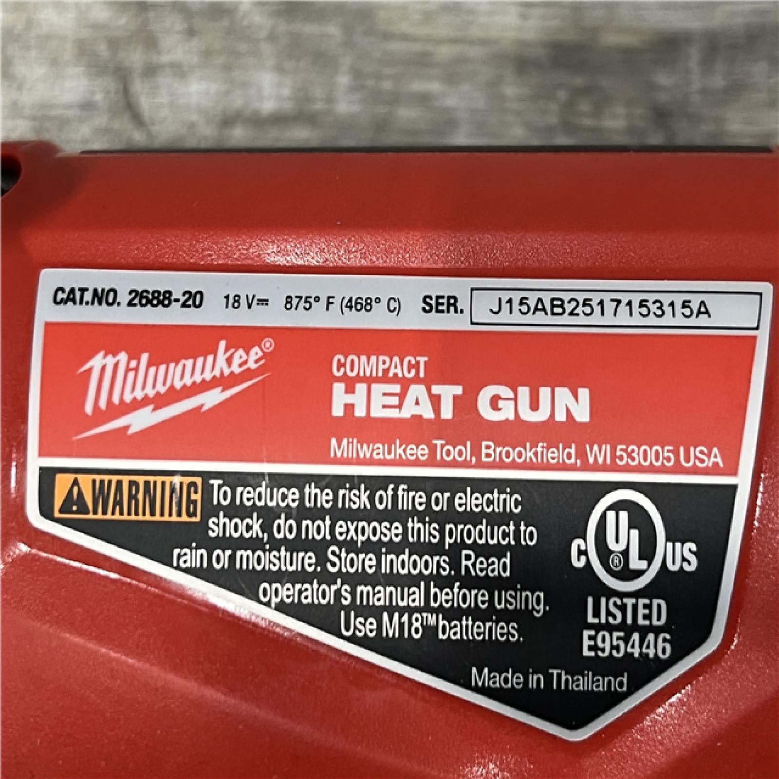 AS-IS Milwaukee 18V Lithium-Ion Cordless Compact Heat Gun (Tool-Only)