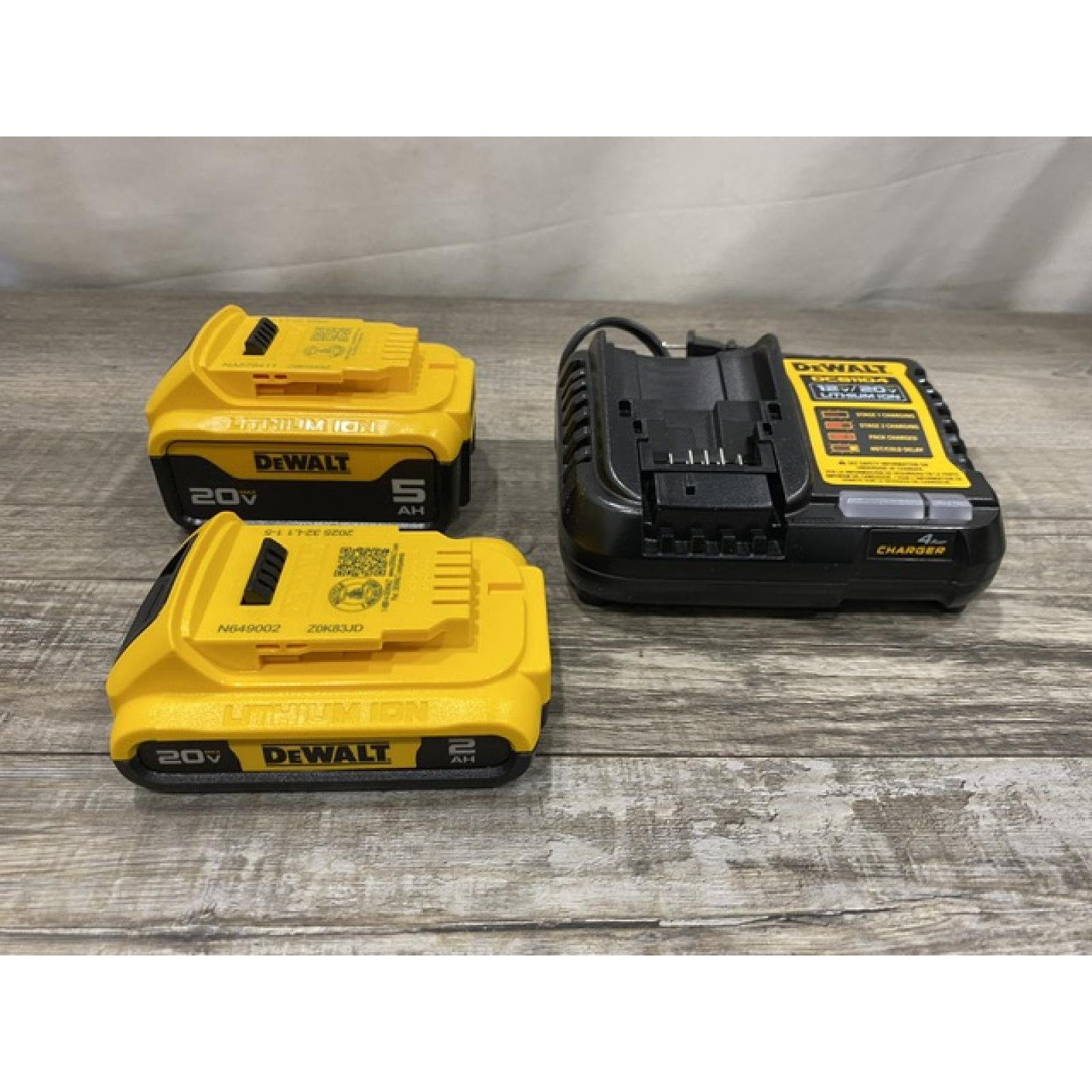 LIKE NEW - DEWALT 20V MAX Lithium-Ion Battery Kit with 5.0Ah and 2.0Ah Battery and Charger