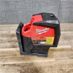 HOUSTON LOCATION - AS-IS Milwaukee 12-Volt Lithium-Ion Cordless Green 125 ft. Cross Line and Plumb Points Laser Level (Tool-Only)