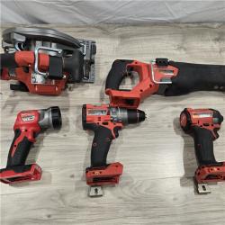 AS-IS M18 FUEL 18V Lithium-Ion Brushless Cordless Combo Kit (5-Tool) with Two 5.0 Ah Batteries, 1 Charger 1 Tool Bag