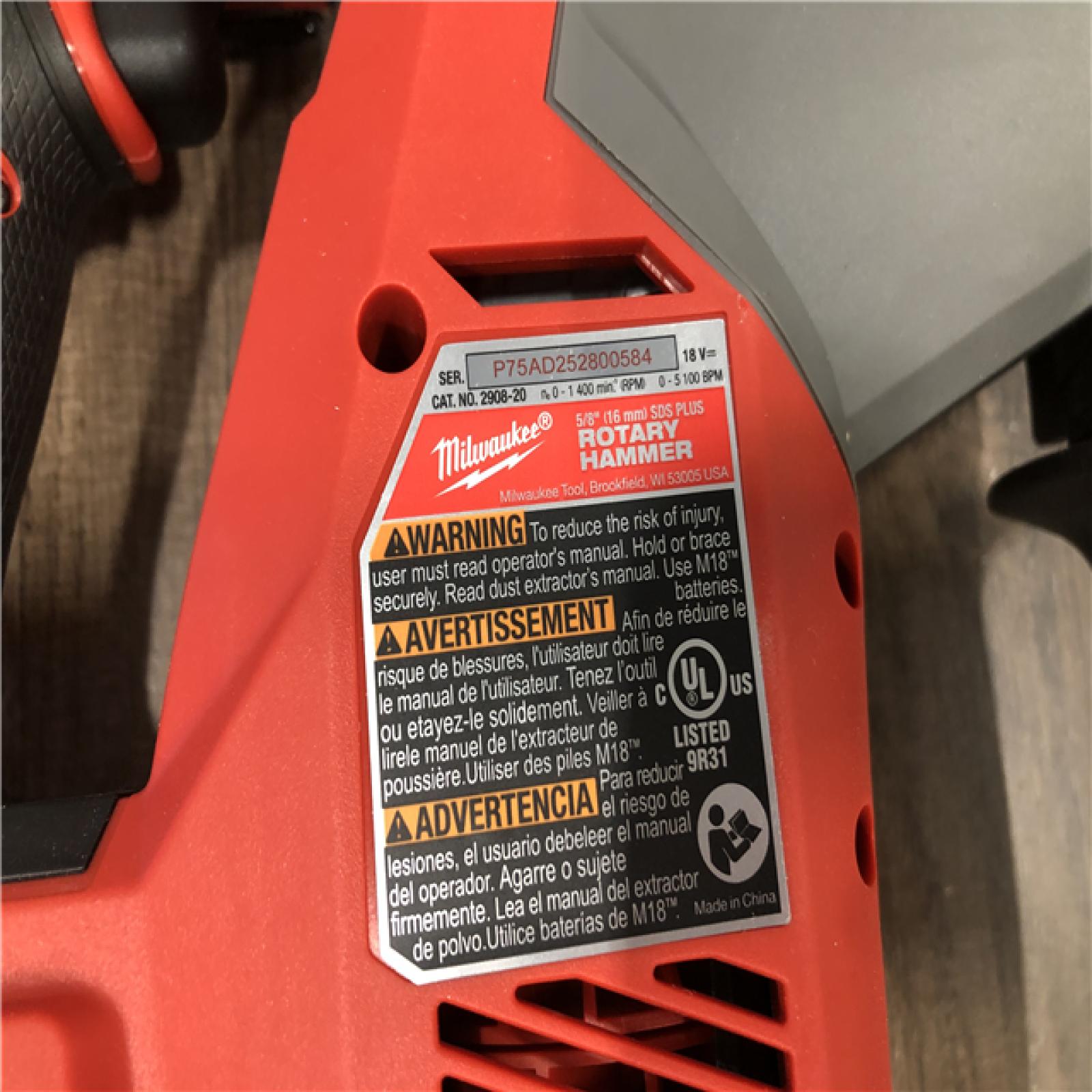 AS-IS Milwaukee FUEL 18V Lithium-Ion Brushless Cordless 5/8 in. SDS-Plus Rotary Hammer (Tool-Only)