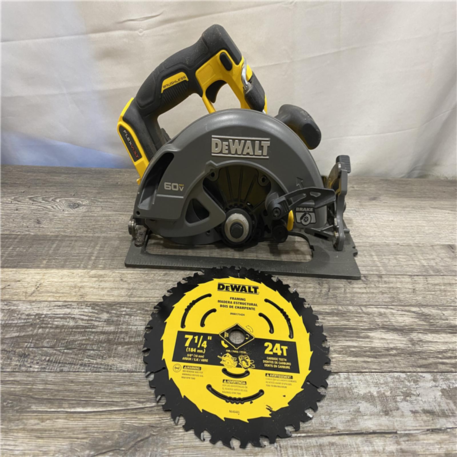 AS-IS DEWALT FLEXVOLT 60V MAX Cordless Brushless 7-1/4 in. Circular Saw with Brake (Tool Only)