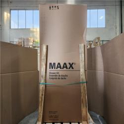 Phoenix 2 NEW MAAX Cyrene 34 in. L x 34 in. W x 76 in. H Corner Center Drain Shower Stall/Kit in White with Clear glass in Brushed Nickel