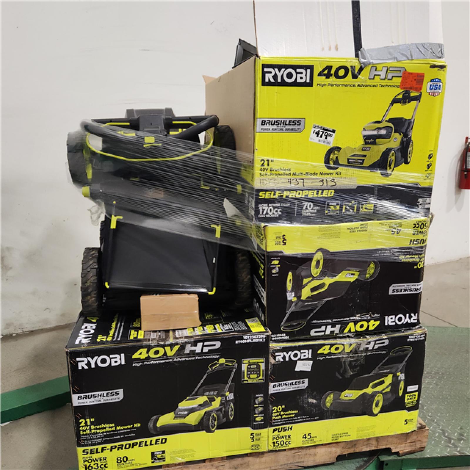 Dallas Location - As-Is Ryobi Lawn Mower Pallet
