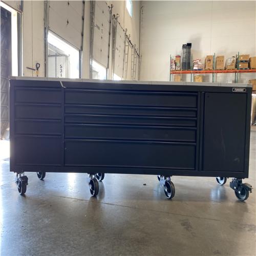 DALLAS LOCATION - AS-IS HUSKY 108 in. W x 24 in. D 9-Drawer Heavy-Duty Mobile Workbench with Stainless Steel Top/Matte Black