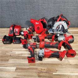 HOUSTON LOCATION - AS-IS M18 18-Volt Lithium-Ion Cordless Combo Kit 9-Tool with 2-Batteries, Charger and Tool Bag