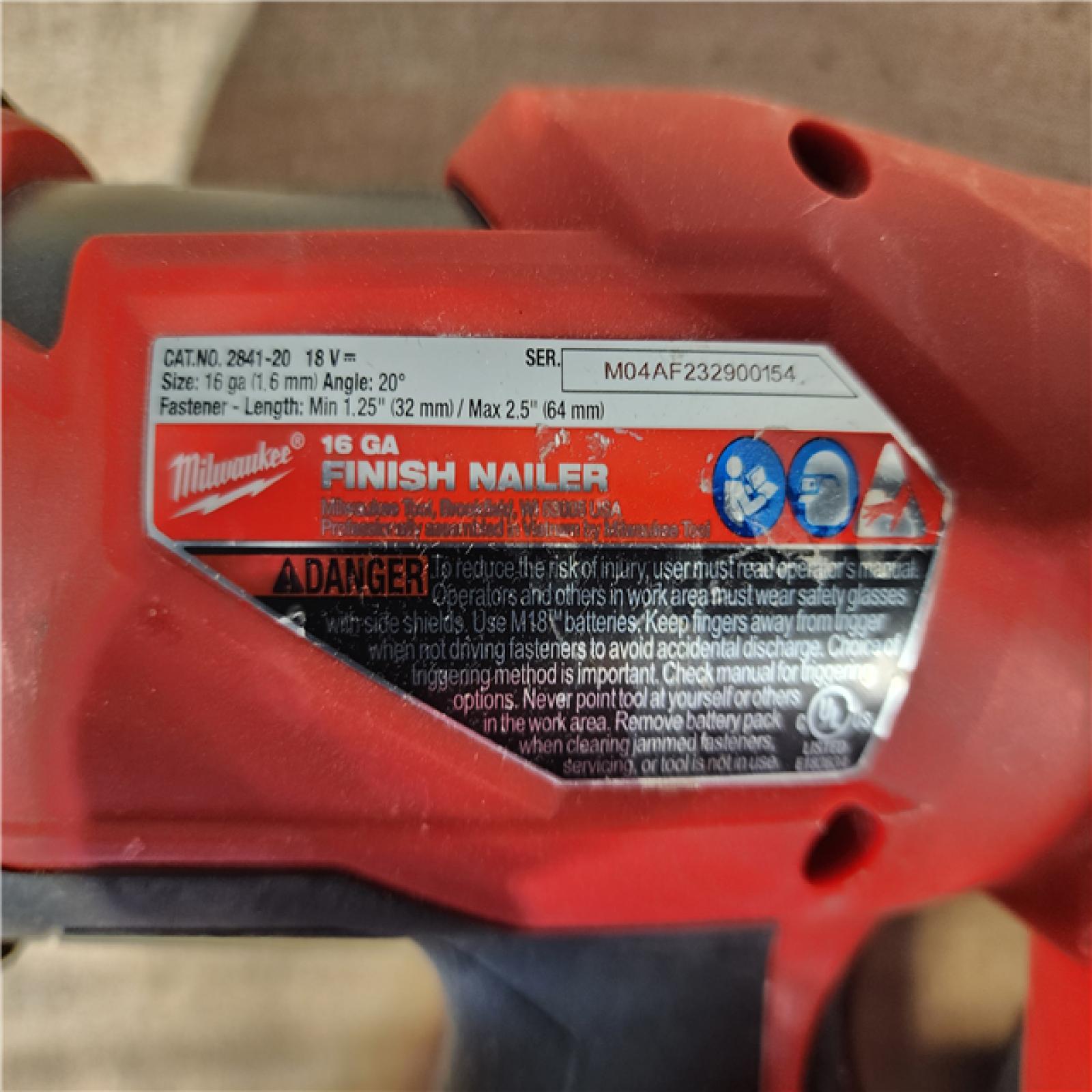 HOUSTON LOCATION - AS-IS Milwaukee FUEL 18-Volt Lithium-Ion Brushless Cordless Gen II 16-Gauge Angled Finish Nailer (Tool-Only)